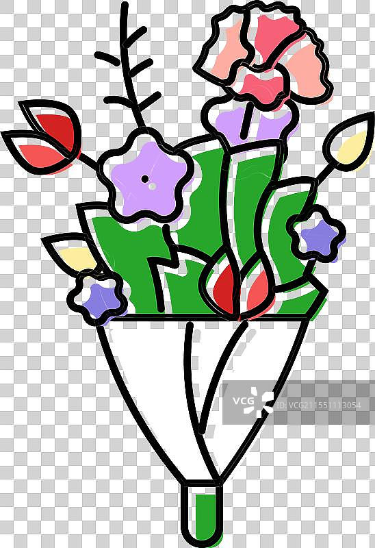 现代花束颜色图标图片素材