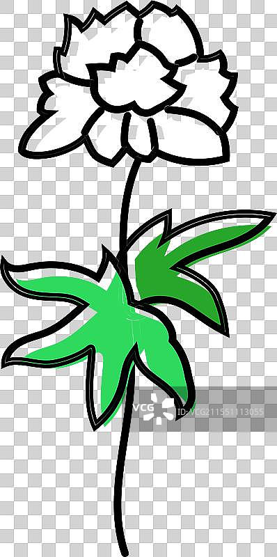 单枝花束颜色图标图片素材