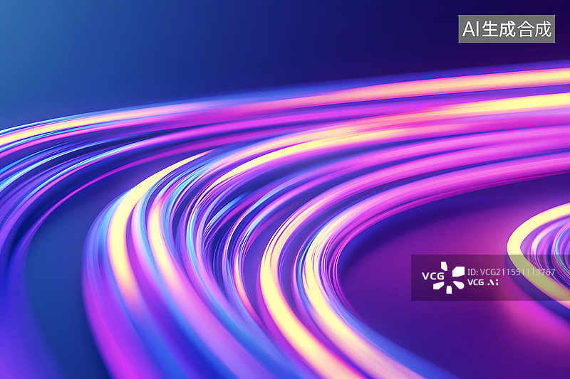 【AI数字艺术】三维发光彩色流体的科技感背景图片素材