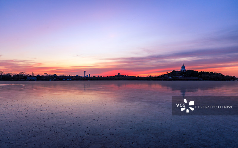 北海朝霞图片素材