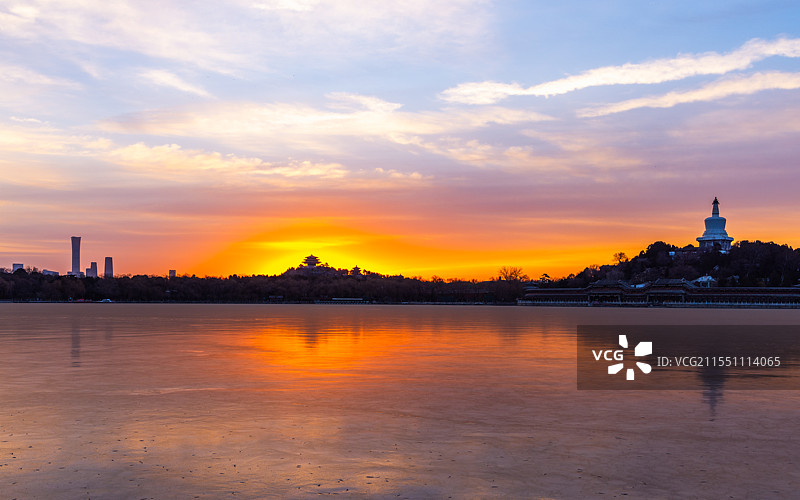 北海朝霞图片素材