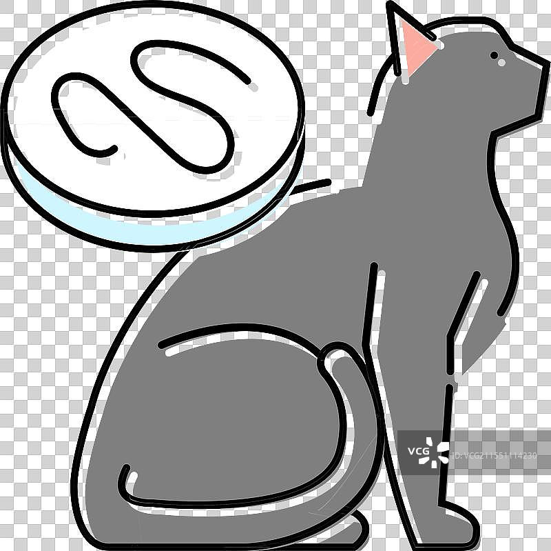 猫寄生虫蠕虫彩色图标图片素材