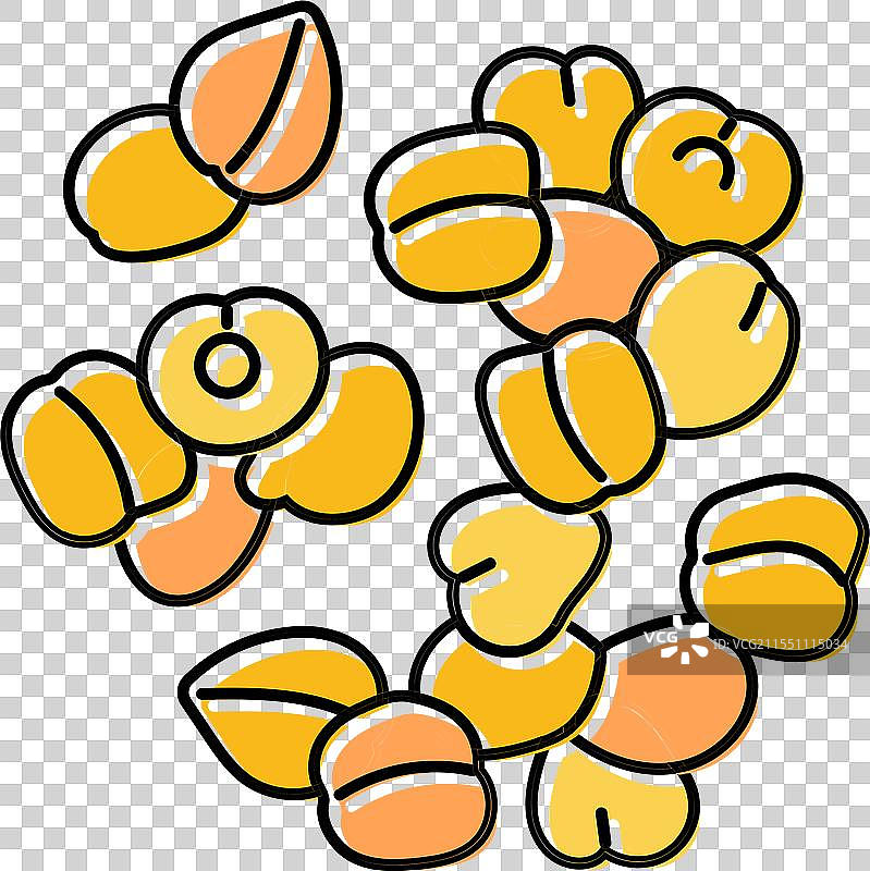 鹰嘴豆 纯素 食物 彩色图标图片素材