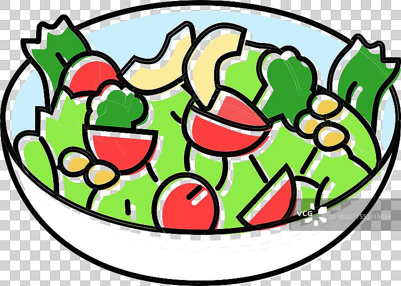 沙拉碗素食食品彩色图标图片素材