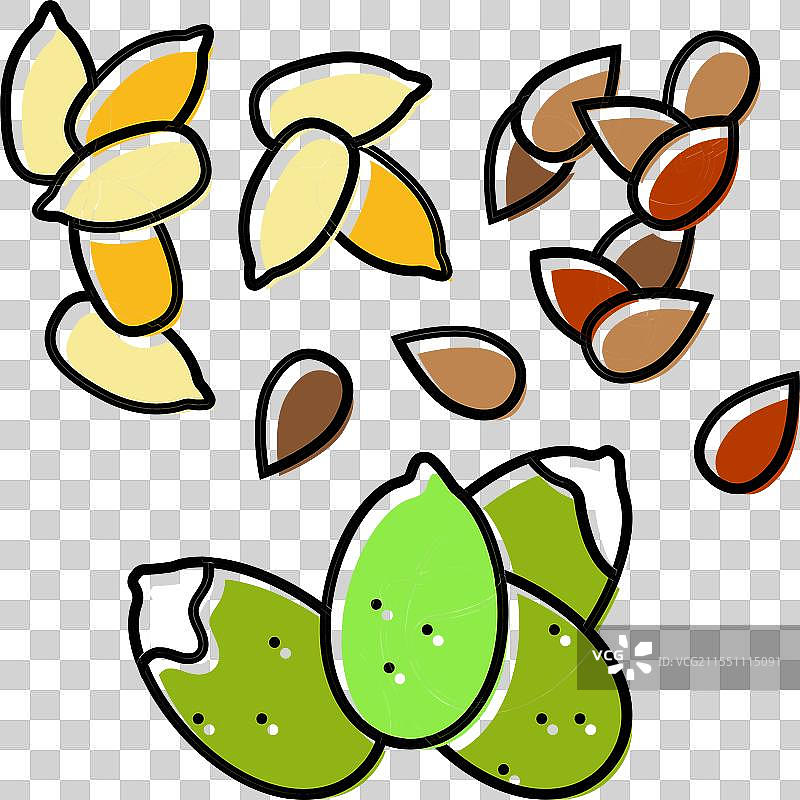 烤蔬菜素食食品彩色图标图片素材