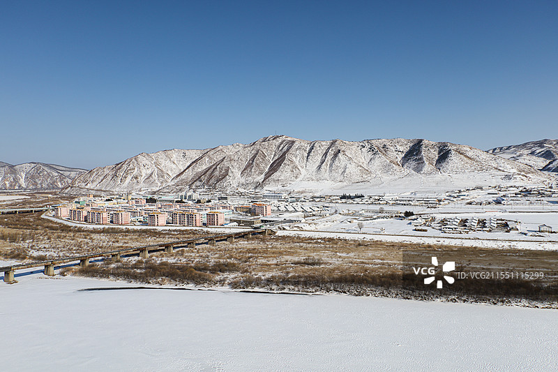 延边图们中朝边界图片素材