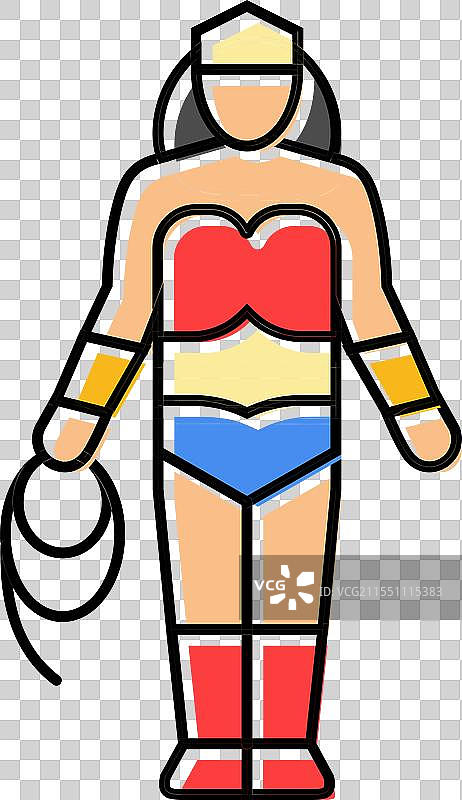 女性漫画书角色扮演彩色图标图片素材