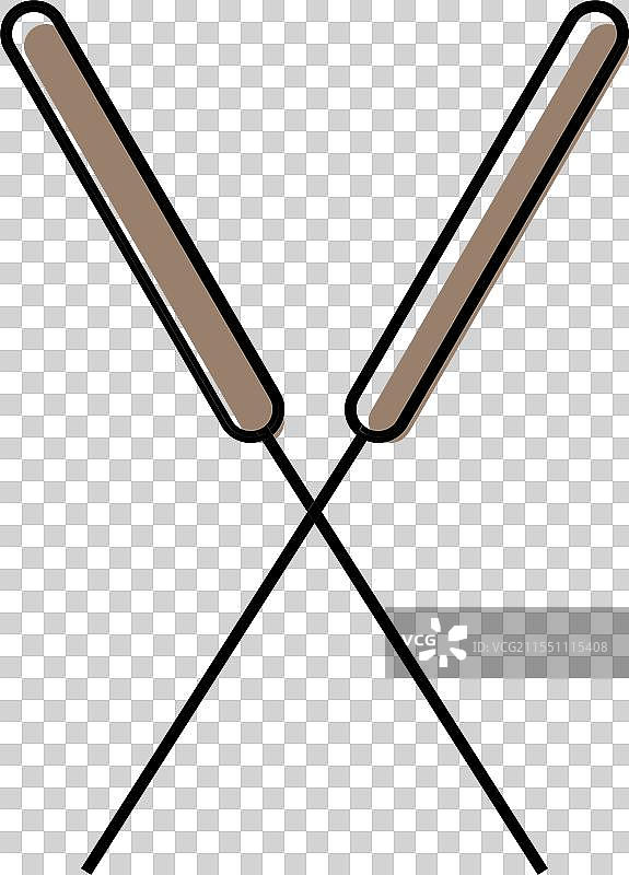 交叉针灸针彩色图标图片素材