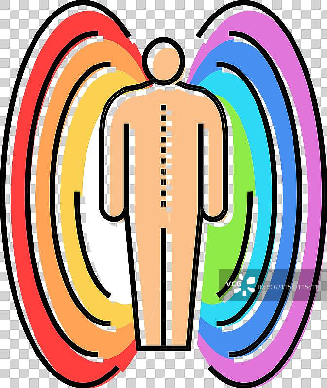 能量流动针灸彩色图标图片素材