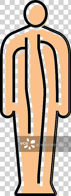 经络路径针灸彩色图标图片素材