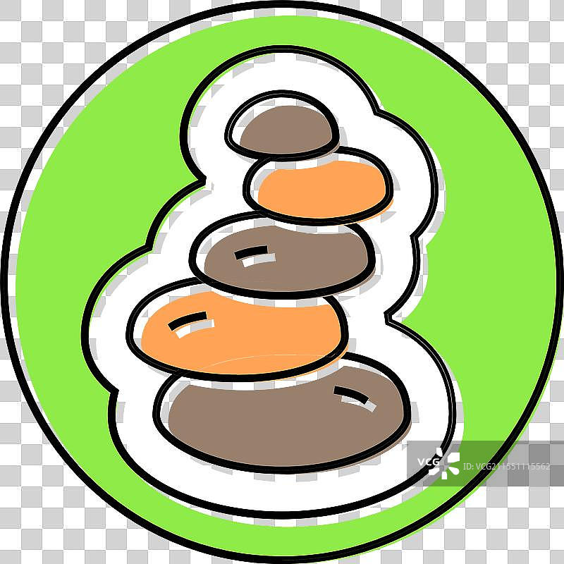 波浪针灸彩色图标图片素材