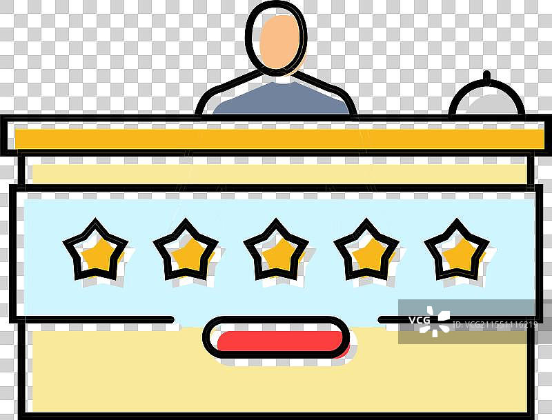 酒店接待台彩色图标图片素材