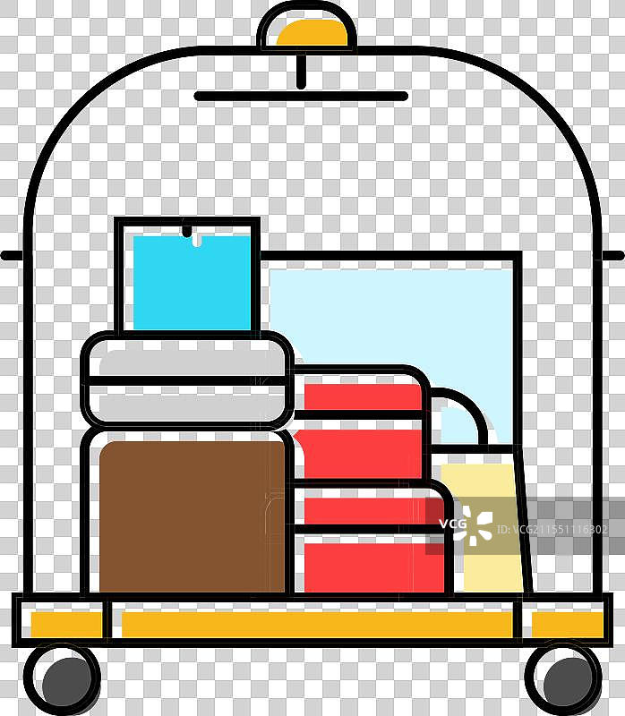 酒店行李车 彩色图标图片素材