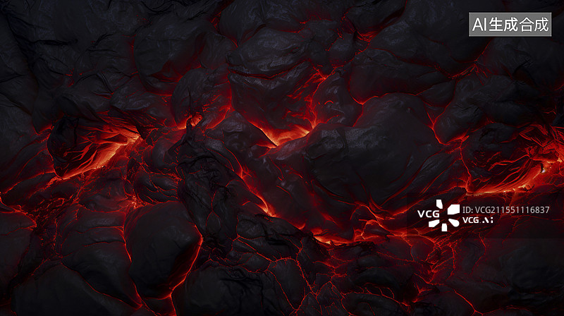 【AI数字艺术】炙热的岩浆纹理插画图片素材
