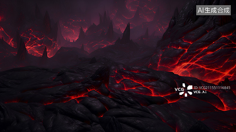 【AI数字艺术】炙热的岩浆纹理插画图片素材
