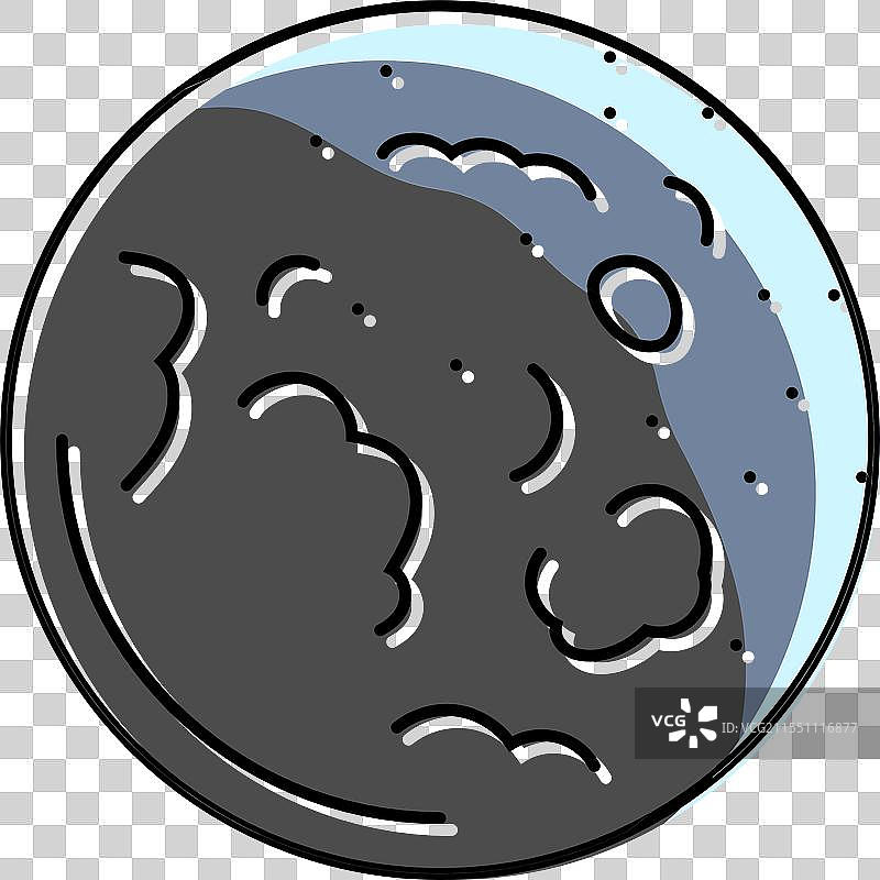 月食天气自然现象彩色图标图片素材