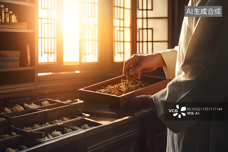 【AI数字艺术】中国国医节中医摄影插图图片素材