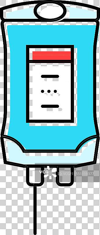 癌症治疗的静脉输液滴注彩色图标图片素材