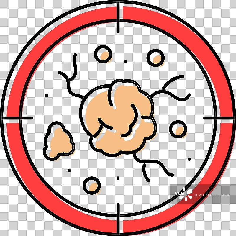 靶向治疗癌症的彩色图标图片素材