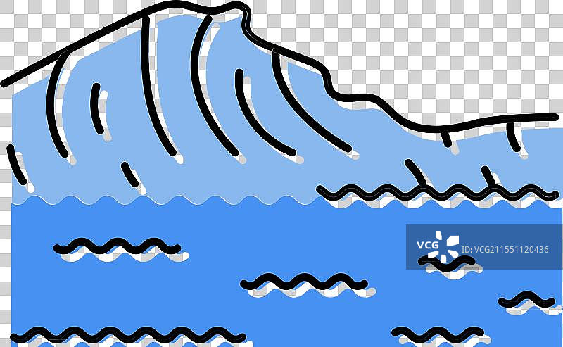 水波灾害彩色图标图片素材