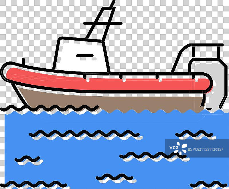 水上救援船 灾难 彩色图标图片素材