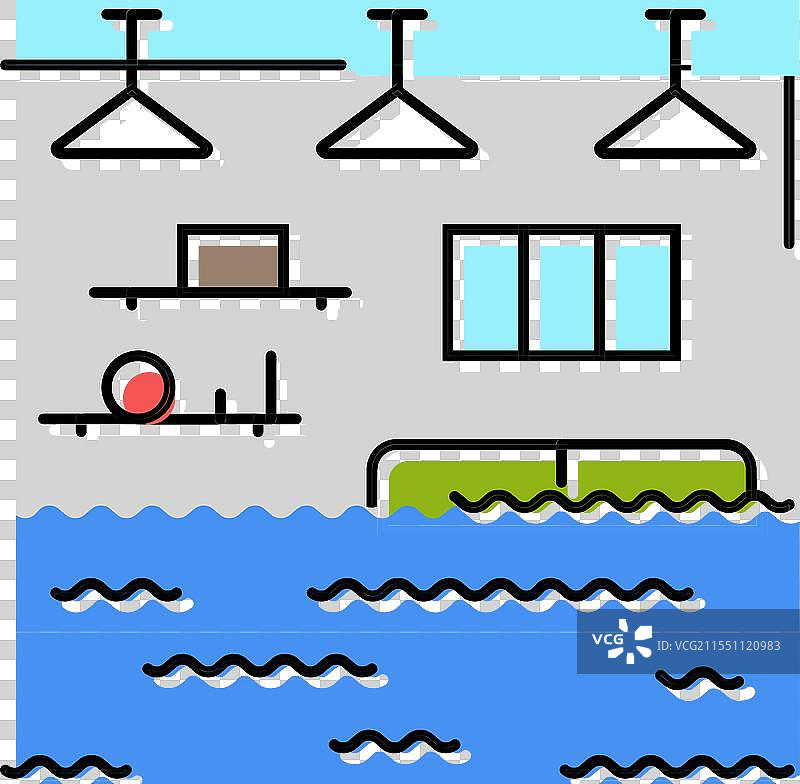 水灾损害灾难彩色图标图片素材