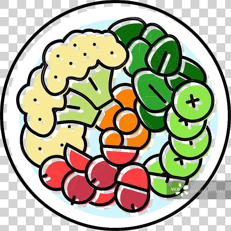 新鲜蔬菜 生食主义者 彩色图标图片素材