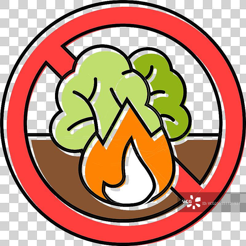 森林火灾位置彩色图标图片素材