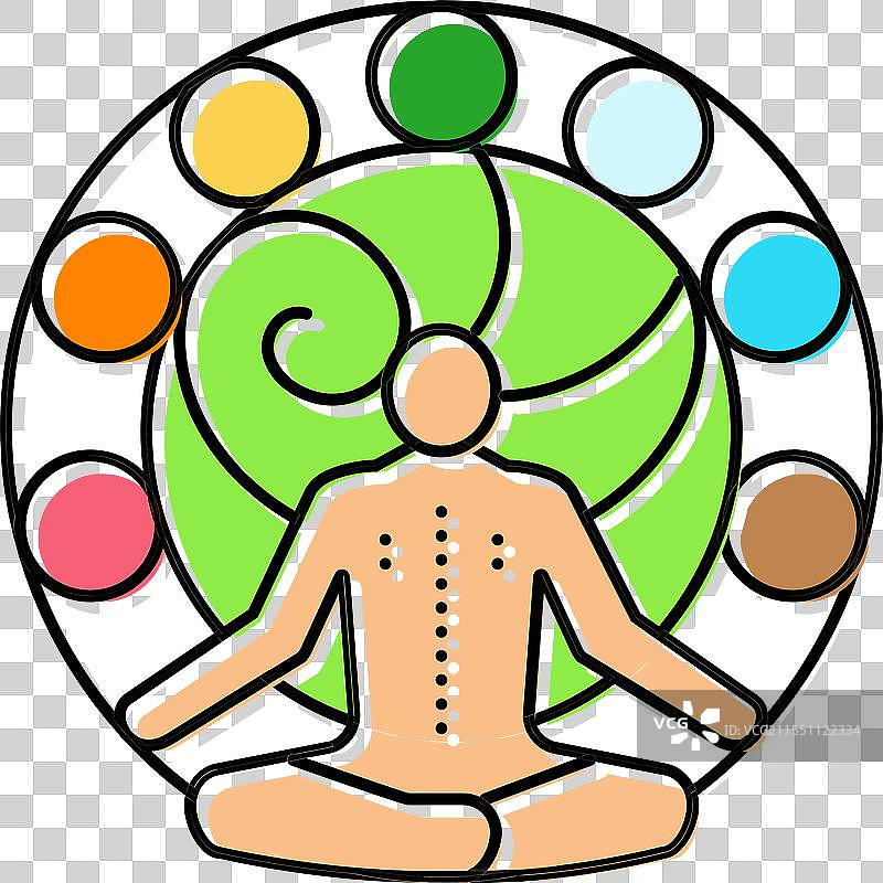 脉轮与阿育吠陀的颜色图标图片素材