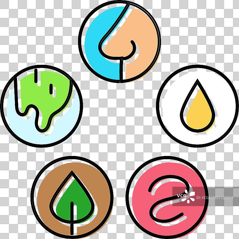 健康的阿育吠陀骰子彩色图标图片素材