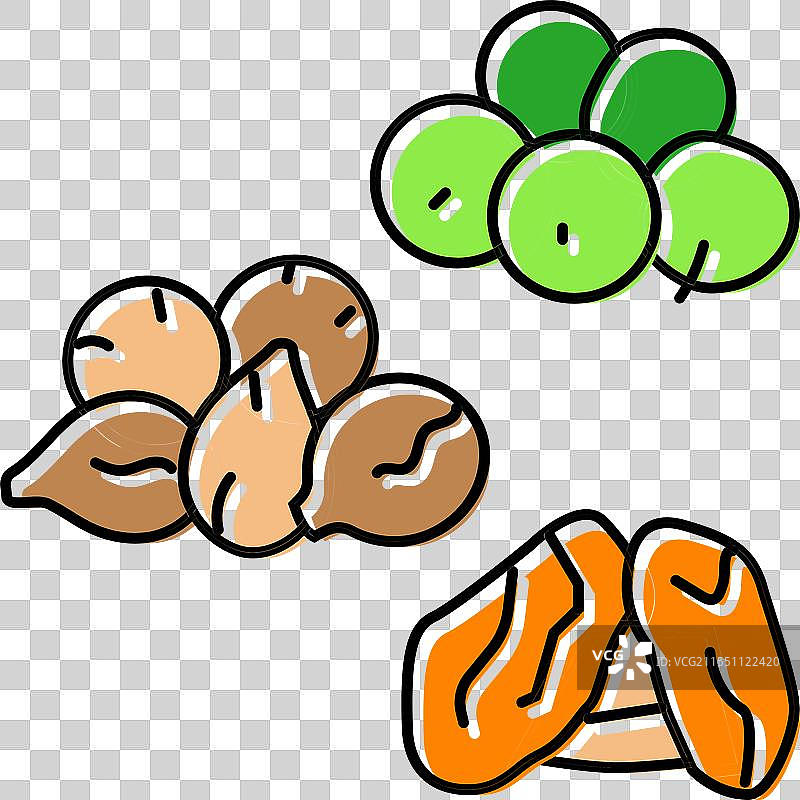 三果粉阿育吠陀彩色图标图片素材