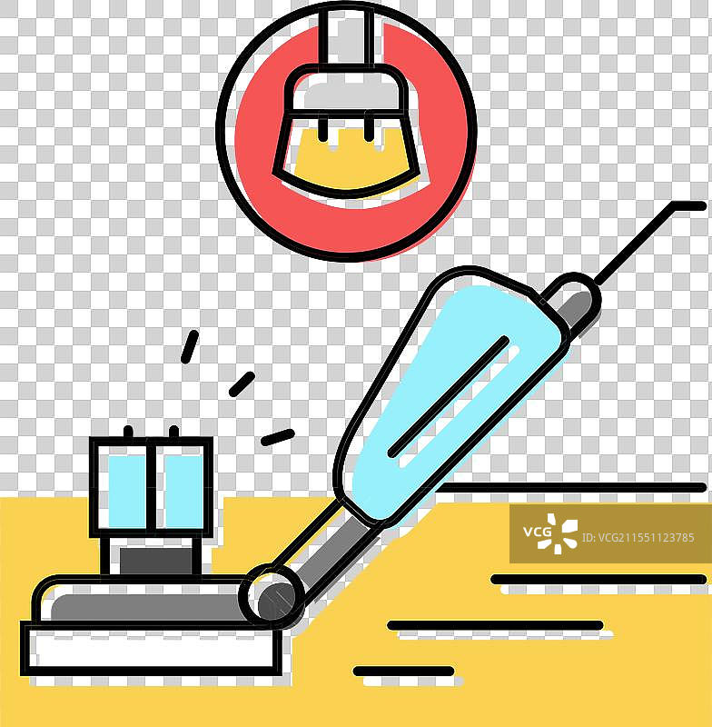 地板抛光家庭维护彩色图标图片素材