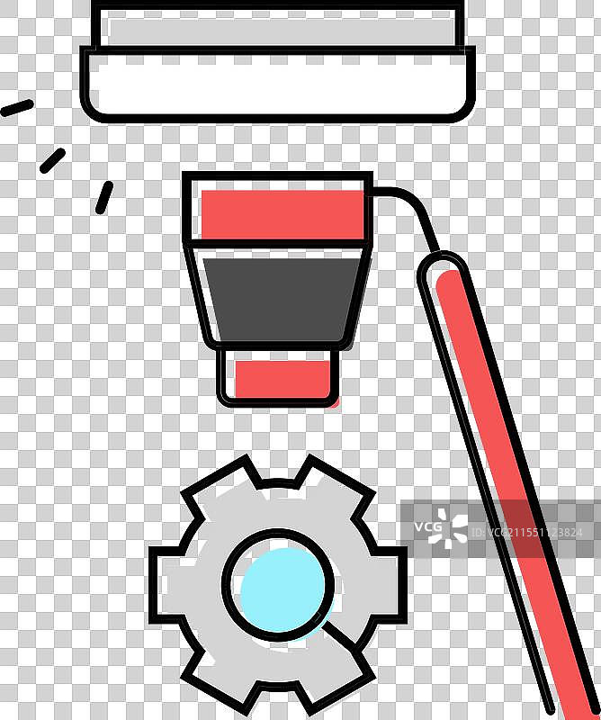 烟雾探测器测试家庭维护彩色图标图片素材