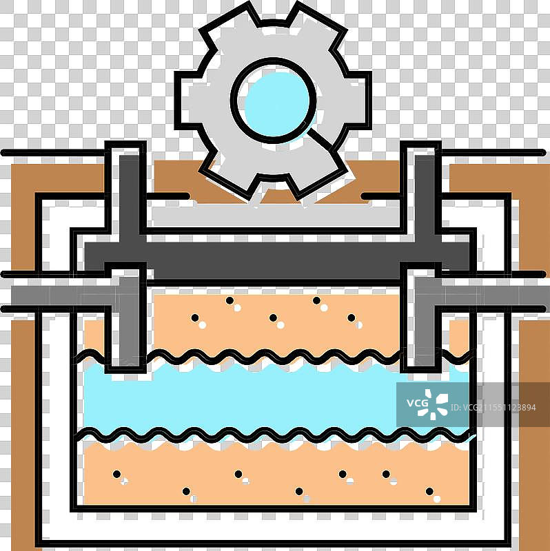 化粪池检查家庭维护彩色图标图片素材