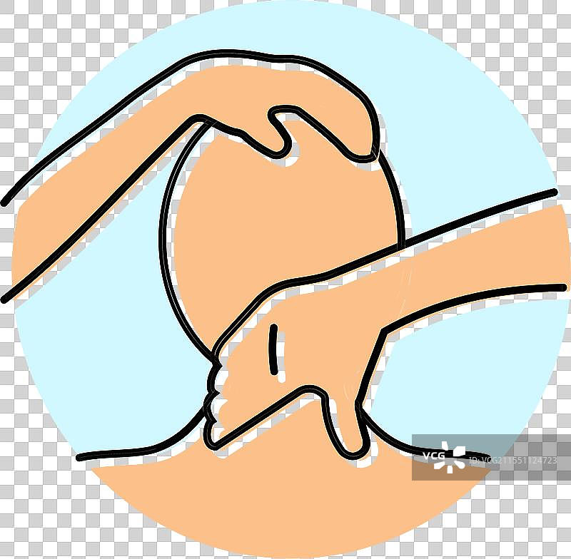 颈部按摩疗法彩色图标图片素材