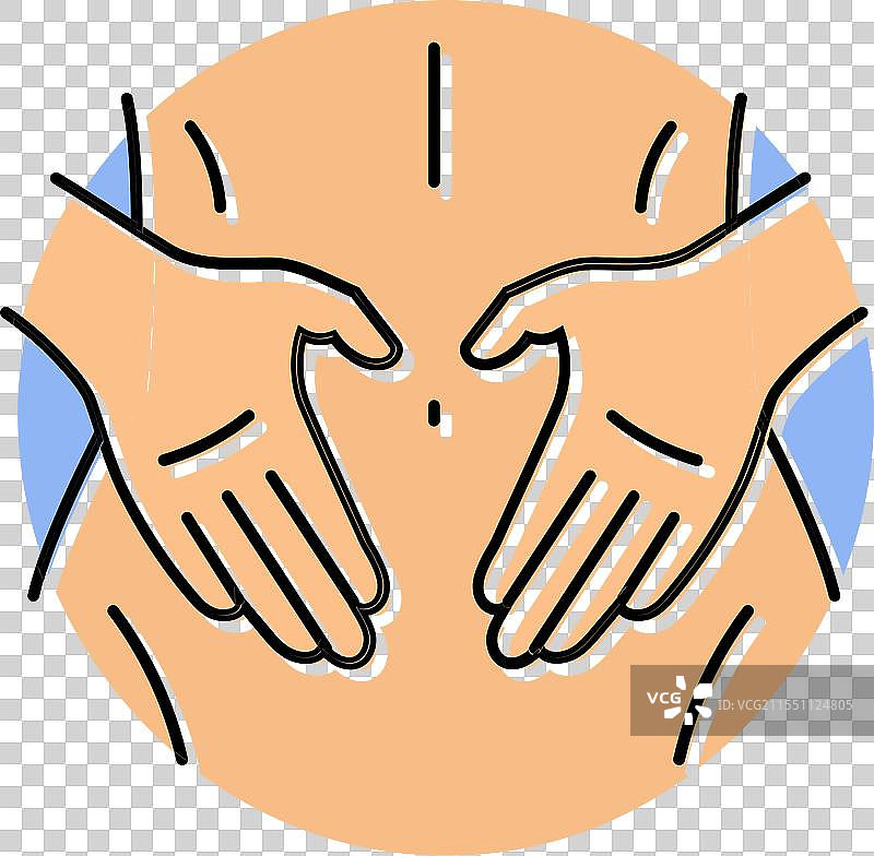 腹部按摩疗法 彩色图标图片素材