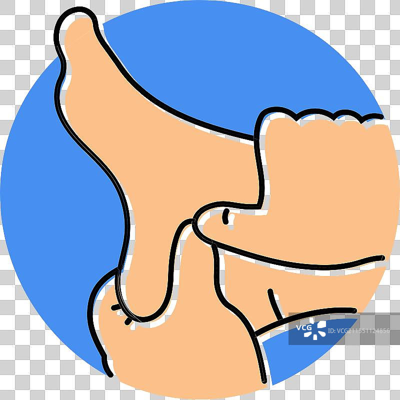 头皮按摩疗法 彩色图标图片素材