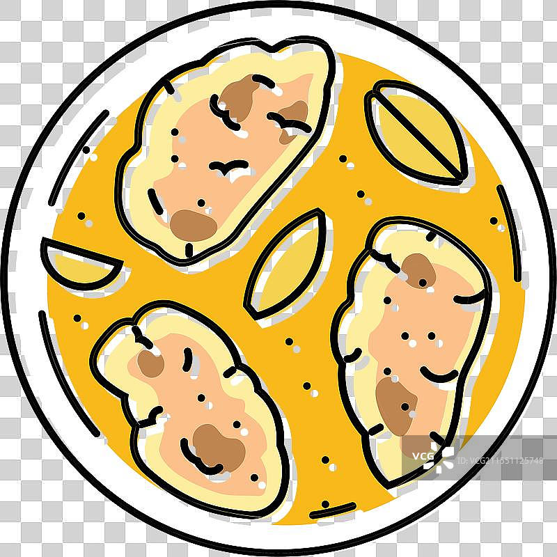 鸡腿菜肴彩色图标图片素材