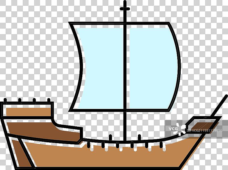 古老船只的齿轮彩色图标图片素材