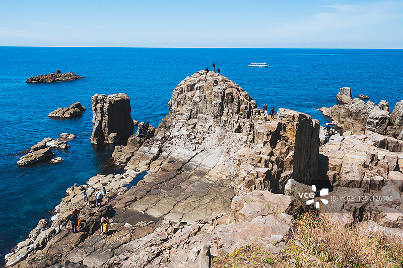日本福井县名胜东寻坊海岸风光图片素材