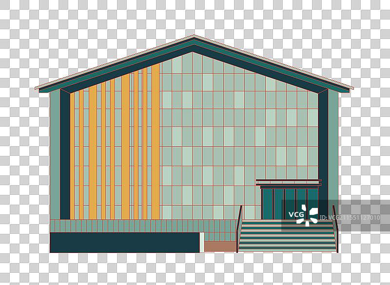 国风新中式矢量建筑插画元素—江西 赣州 福寿沟博物馆图片素材