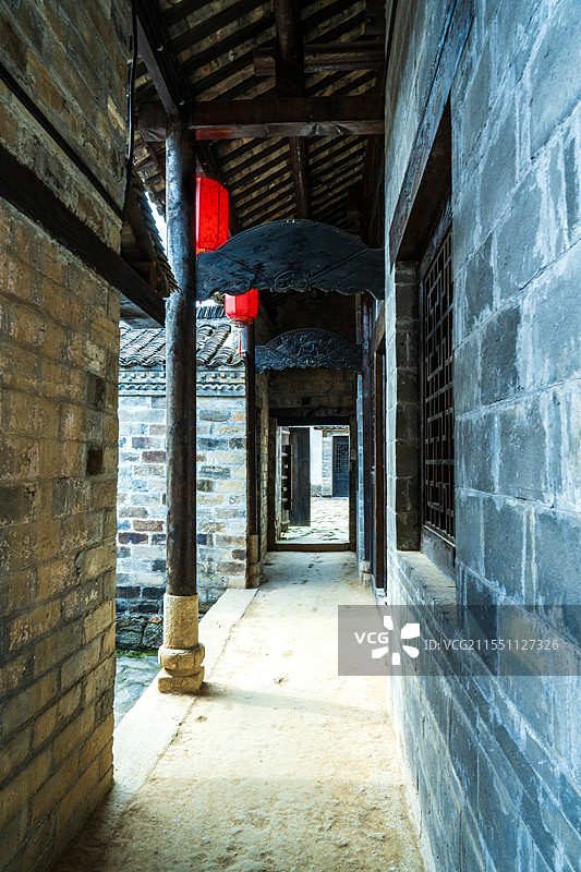 河南信阳新县丁李湾古村庭院图片素材