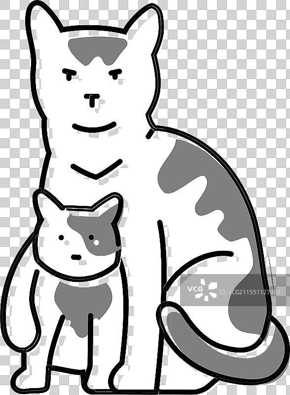 小猫母猫繁殖彩色图标图片素材