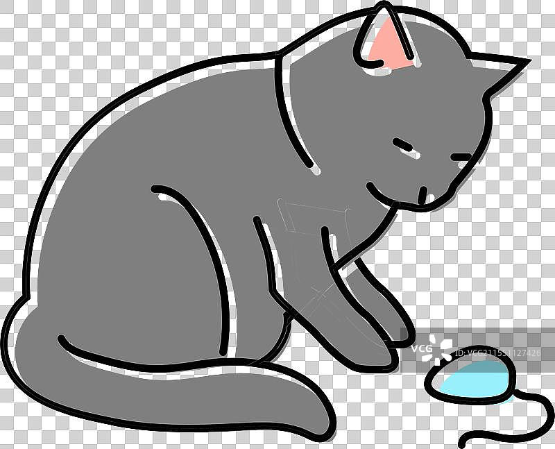 玩具老鼠猫繁殖彩色图标图片素材