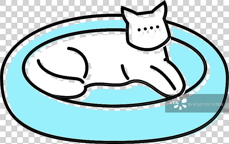 猫咪繁殖的床铺彩色图标图片素材