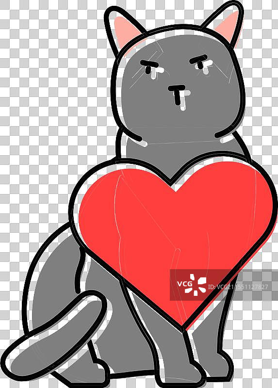 心形猫咪繁殖颜色图标图片素材