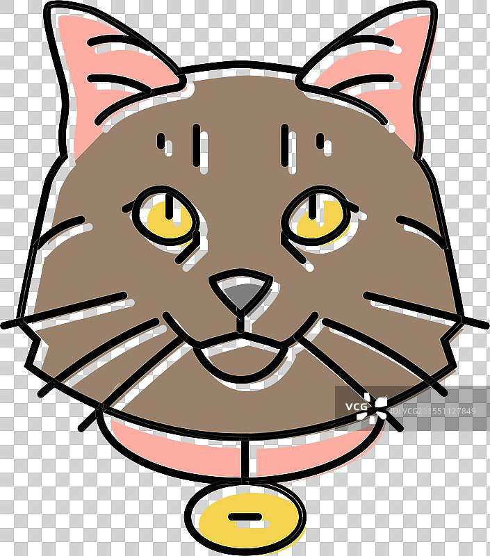 疫苗接种猫咪繁育彩色图标图片素材