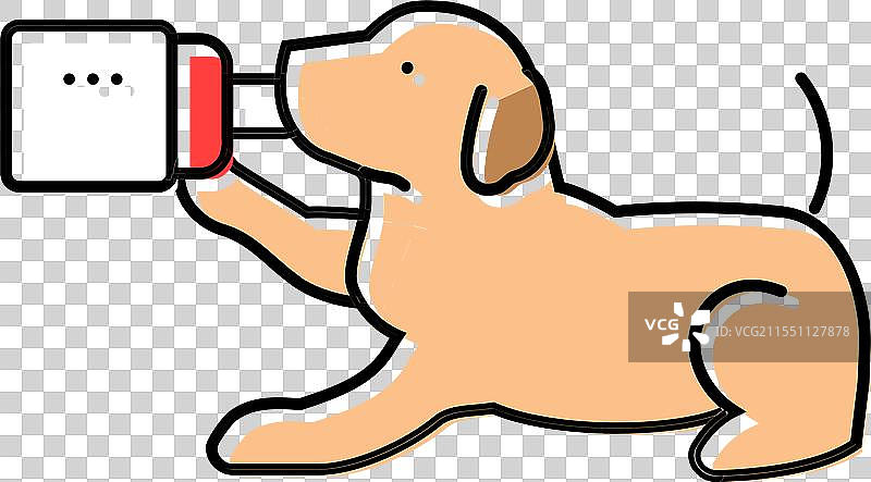 牛奶瓶狗的彩色图标图片素材