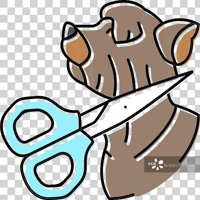 狗美容彩色图标图片素材