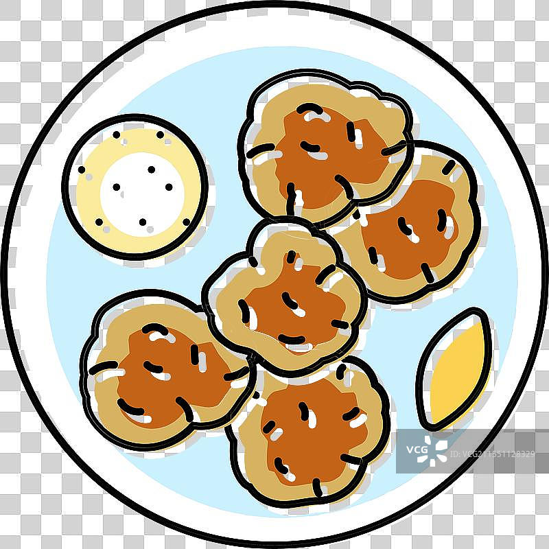 蛋糕 鱼 彩色图标图片素材